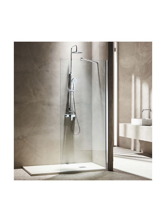 Tema Divider De Verandă Duș Cu Ușă Glisantă 90x195cm Chrome