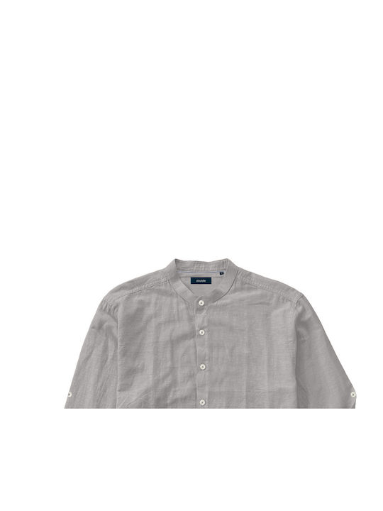 Double Men's Shirt Long Sleeve Cotton Grey