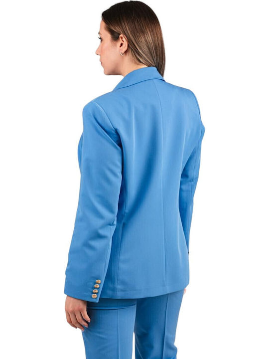 Baziana Women's Crepe Blazer Blue Chalk