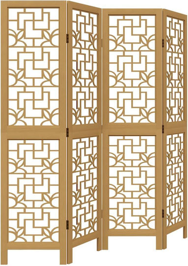 vidaXL Decorative Room Divider Wooden with 4 Panels 140x160cm