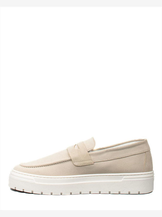 Men's Suede Loafers Beige