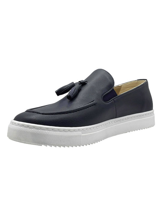 Leder Herren Mokassins in Blau Farbe