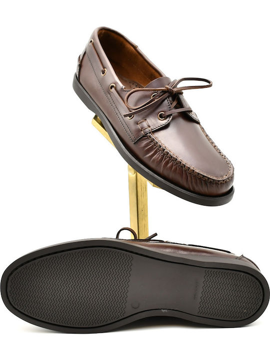 Men's Leather Boat Shoes Brown