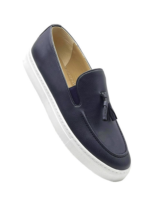 Leder Herren Mokassins in Blau Farbe