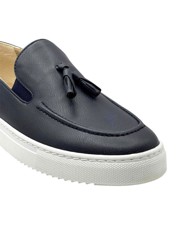 Leder Herren Mokassins in Blau Farbe
