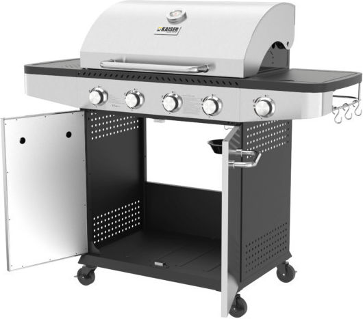 Kaiser Gasgrill Gusseisen Rost 70cmx42cmcm mit 4 cm 12kW und Seitenbrenner
