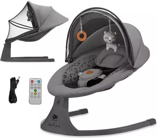 Kinderkraft Електрически Релакс Бебе Lumi 2 с Музика Тъмно сиво