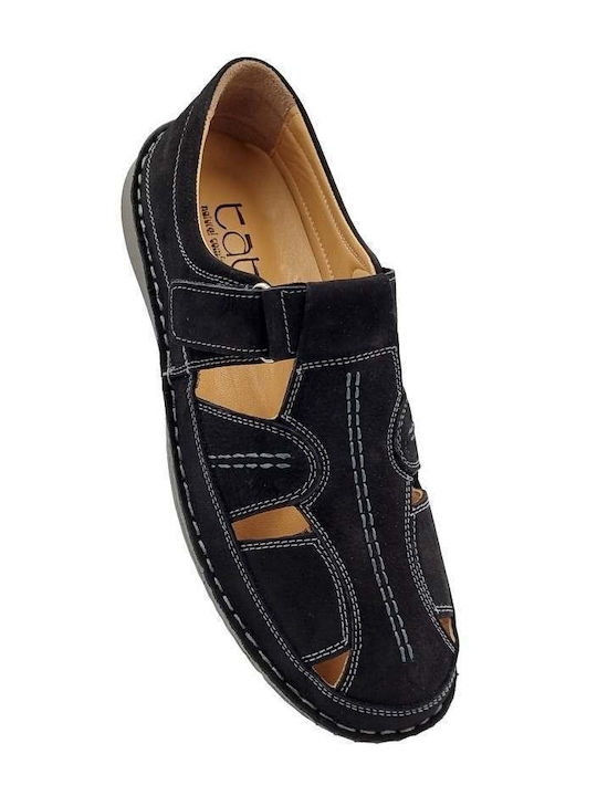 Leder Herrensandalen in Schwarz Farbe