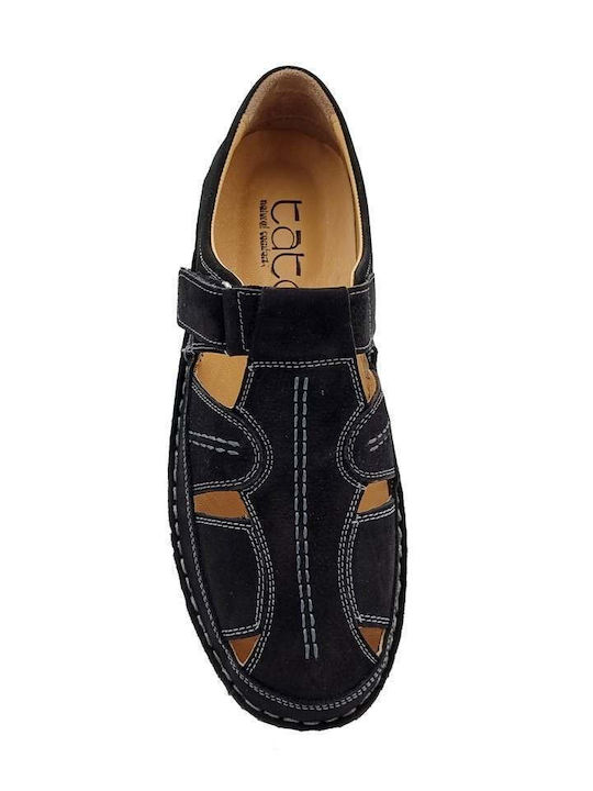 Leder Herrensandalen in Schwarz Farbe
