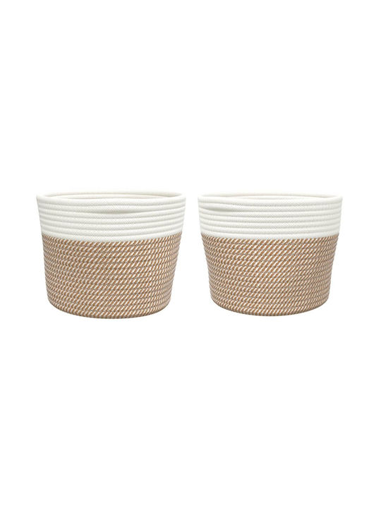 vidaXL Storage Basket Fabric Multicolour 24x24x18cm 2pcs
