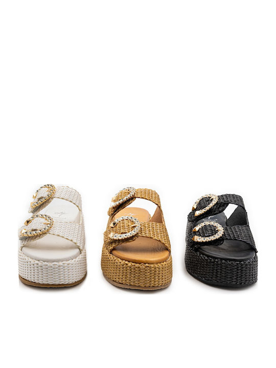 Flache Sandalen für Damen Flatforms in Weiß Farbe