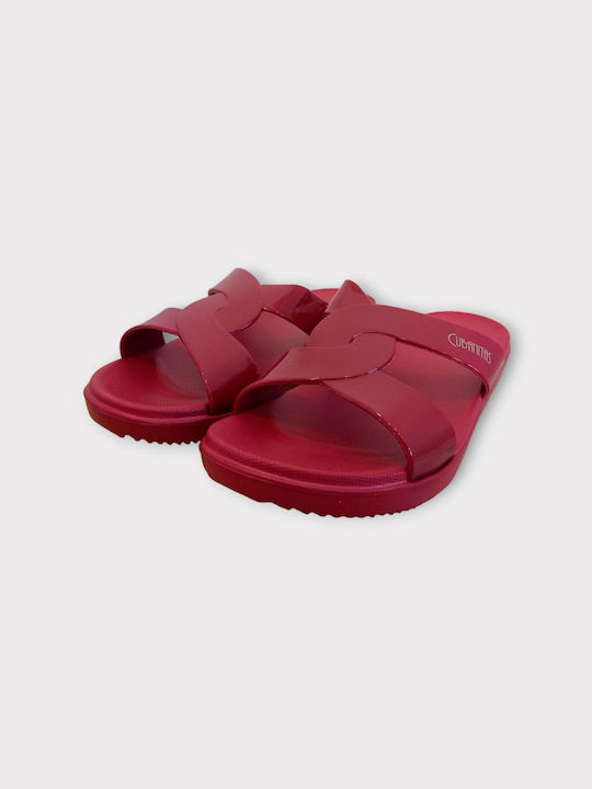 Cubanitas Damen Flache Sandalen in Rot Farbe