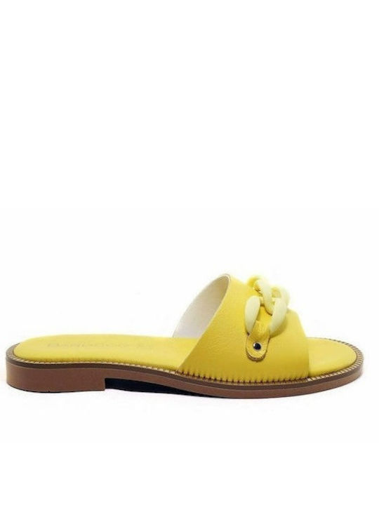 Barocco Women's Flat Sandals in Yellow Color