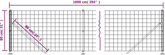 vidaXL Fencing Wire Fencing Galvanized with PVC Coating Set Green 0.8x10m