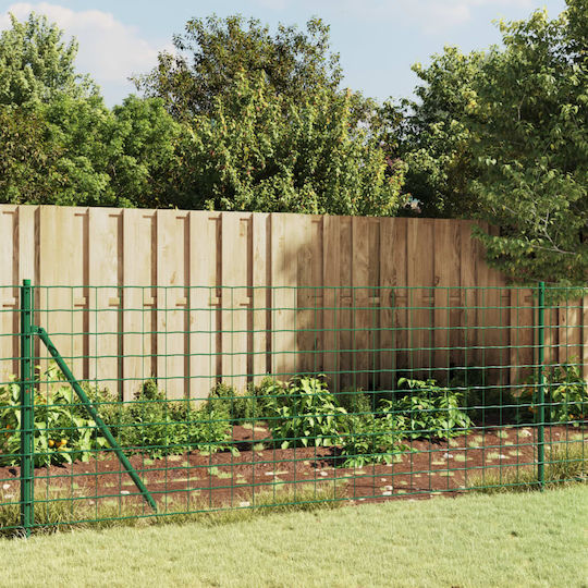 vidaXL Fencing Wire Fencing Galvanized with PVC Coating Set Green 0.8x10m
