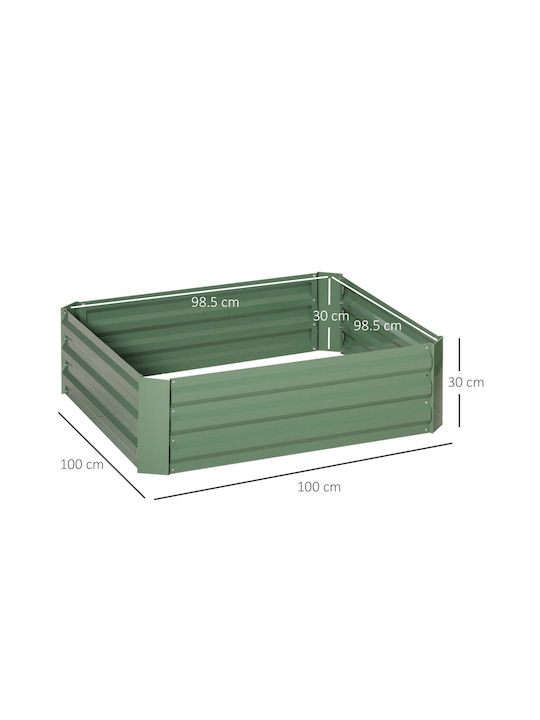 Outsunny Set 2 Planters Metal Galvanized Steel