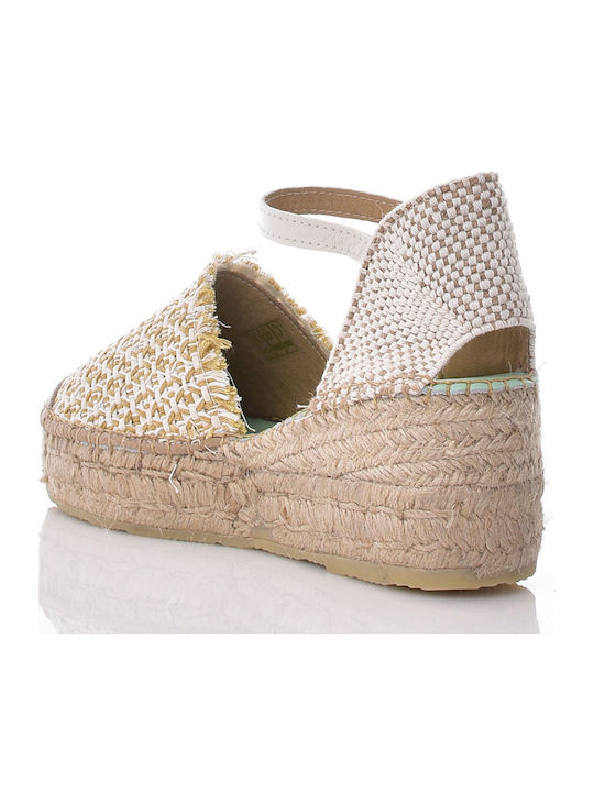 Damenplattformen im Espadrilles-Stil Beige