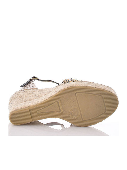 Damenplattformen im Espadrilles-Stil Schwarz