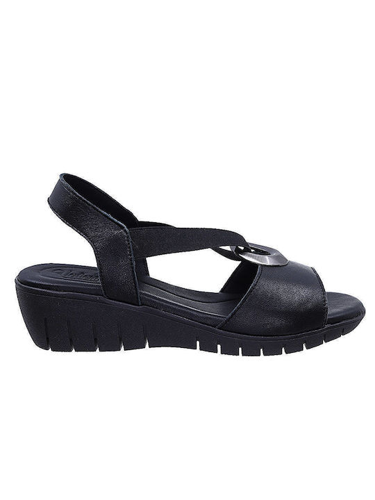 Valeria's Anatomic Women's Leather Platform Shoes Black