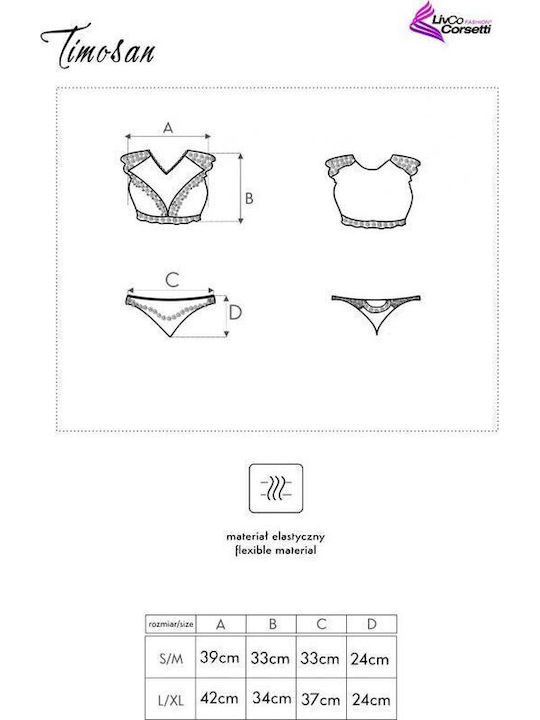 Livia Corsetti Δαντελένιο Σετ Εσωρούχων Σουτιέν με String Μαύρο / Μαύρο / Μαύρο / Μαύρο / Μαύρο