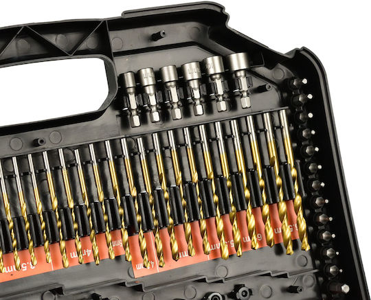 Geko Set of 246 Drills HSS Titanium with Hexagonal Shank for Metal