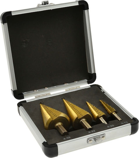 Geko Set of 4 Conical Drills HSS Titanium for Metal