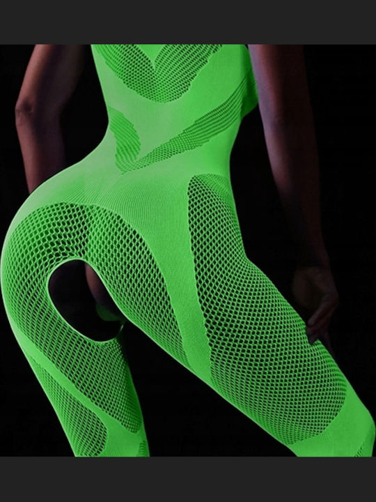 Bodystocking Lighting Darkness Mesh Composite Open Crotch Bodystocking