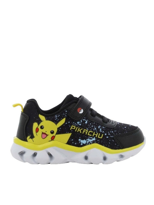 LEOMIL NV Kids Sneakers Anatomic with Scratch & Lights Black