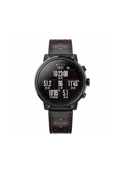 Spacecase Λουράκι Δερμάτινο Μαύρο (Amazfit GTR 3 / GTR 3 Pro)