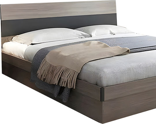 Daizy Легло Полутораспално Дървено Walnut-grey с Място за Съхранение & Ламели за Матрак 120x200см