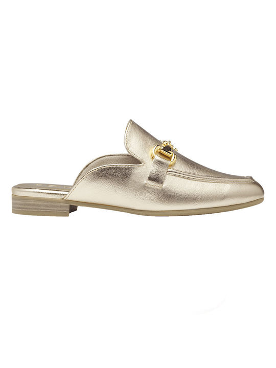 Marco Tozzi Mules mit Absatz in Gold Farbe