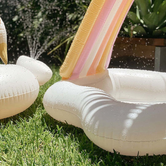 Sunnylife Swan Multi Παιδική Στρογγυλή Πισίνα PVC 100lt Φουσκωτή 120x90εκ. Λευκή