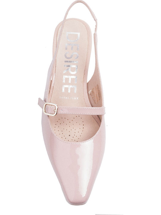 Leder Pumps mit Riemchen Rosa