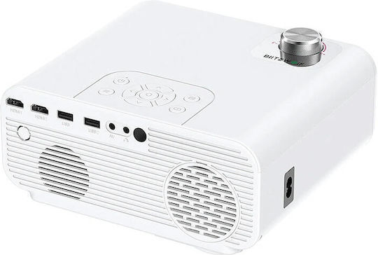 BlitzWolf BW-V5Max Mini Projector LCD Full HD LED Lamp with Built-in Speakers White
