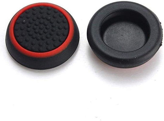 Set 2 Joystick-Abdeckungen Zola Silikon Universal Playstation Xbox 22x5 mm Schwarz Rot