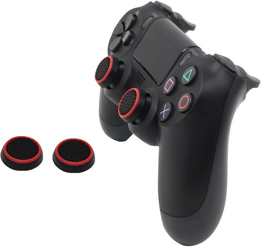 Set 2 Joystick-Abdeckungen Zola Silikon Universal Playstation Xbox 22x5 mm Schwarz Rot