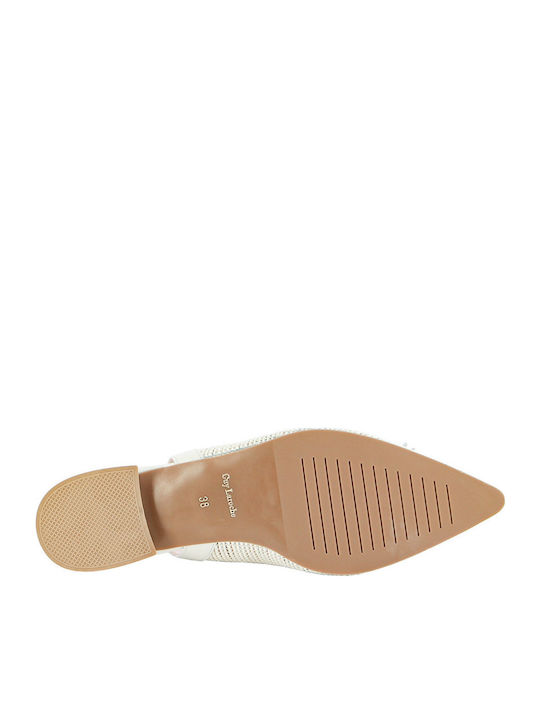 Lederne Damen Ballerinas in Weiß Farbe