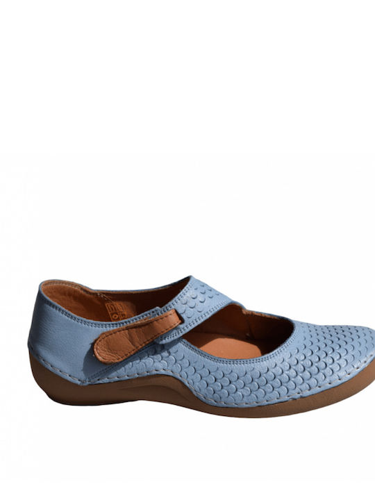 Safe Step Lederne Damen Ballerinas in Blau Farbe