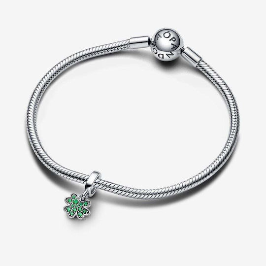 Pandora Metallic Pendant Motif for Jewelry in Shape Flower from Silver