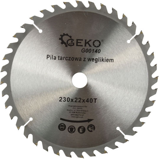 Geko Wood Cutting Disc with 40 Blades 230mm