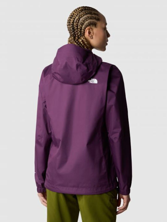 The North Face Quest Jachetă de femei Puffer Drumeție Impermeabilă și antivant Black Currant Purple