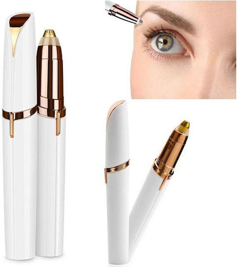 Eyebrow Nose Hair Removal Trimmer White-Gold 13x1.5 Cm Aria Trade