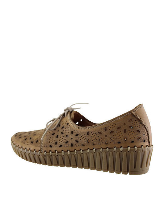 Leder Damen Mokassins in Tabac Braun Farbe