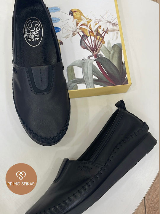 Leather Women's Moccasins Total Black