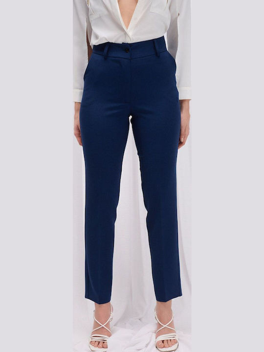 Damen Blau Set mit Hoch tailliert Hose in Gerader Linie
