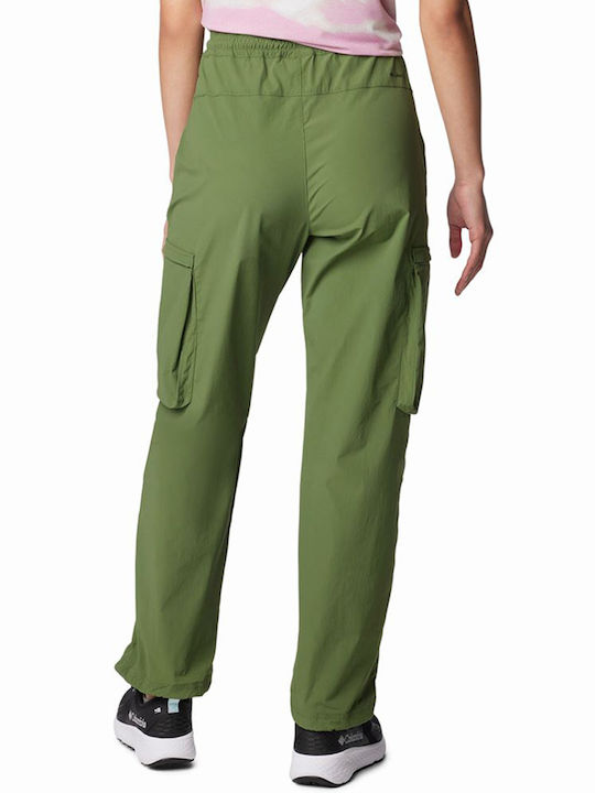 Columbia Women's Fabric Cargo Trousers with Elastic Green