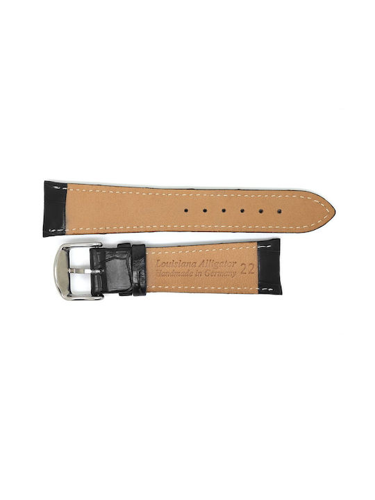 Strap Fluco Germany Louisiana Black Leather 22mm