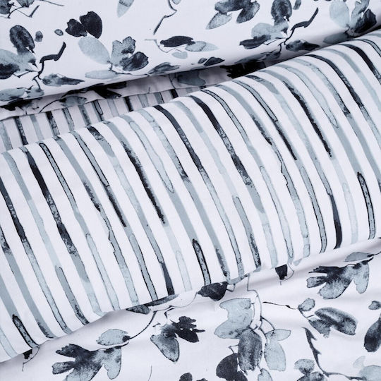 Das Home Сет Чаршафи с Ластик 170x200+35см. Casual 5417 Сив 4бр