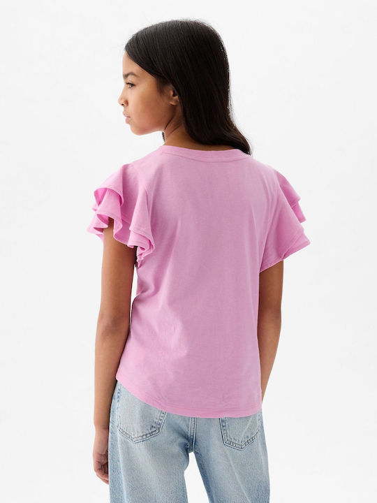 GAP Kids Blouse Short Sleeve Pink Graphic