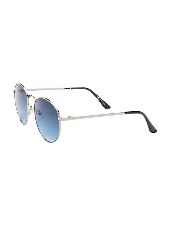 Massimo Sunglasses with Silver Metal Frame and Blue Gradient Mirror Lens 02-8005-28